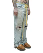 PADDED RIDING DENIM JEANS